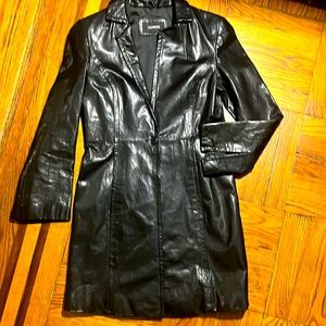 Express leather long coat size Small S
